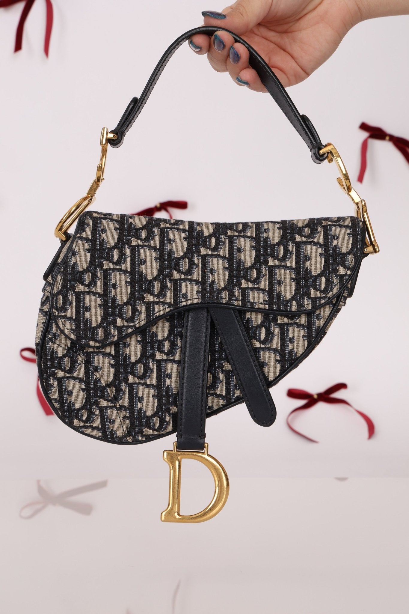 Dior Oblique Mini Saddle w/ Embellished Strap - FashioNica