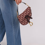 Dior Red Oblique Mini Saddle Bag - FashioNica