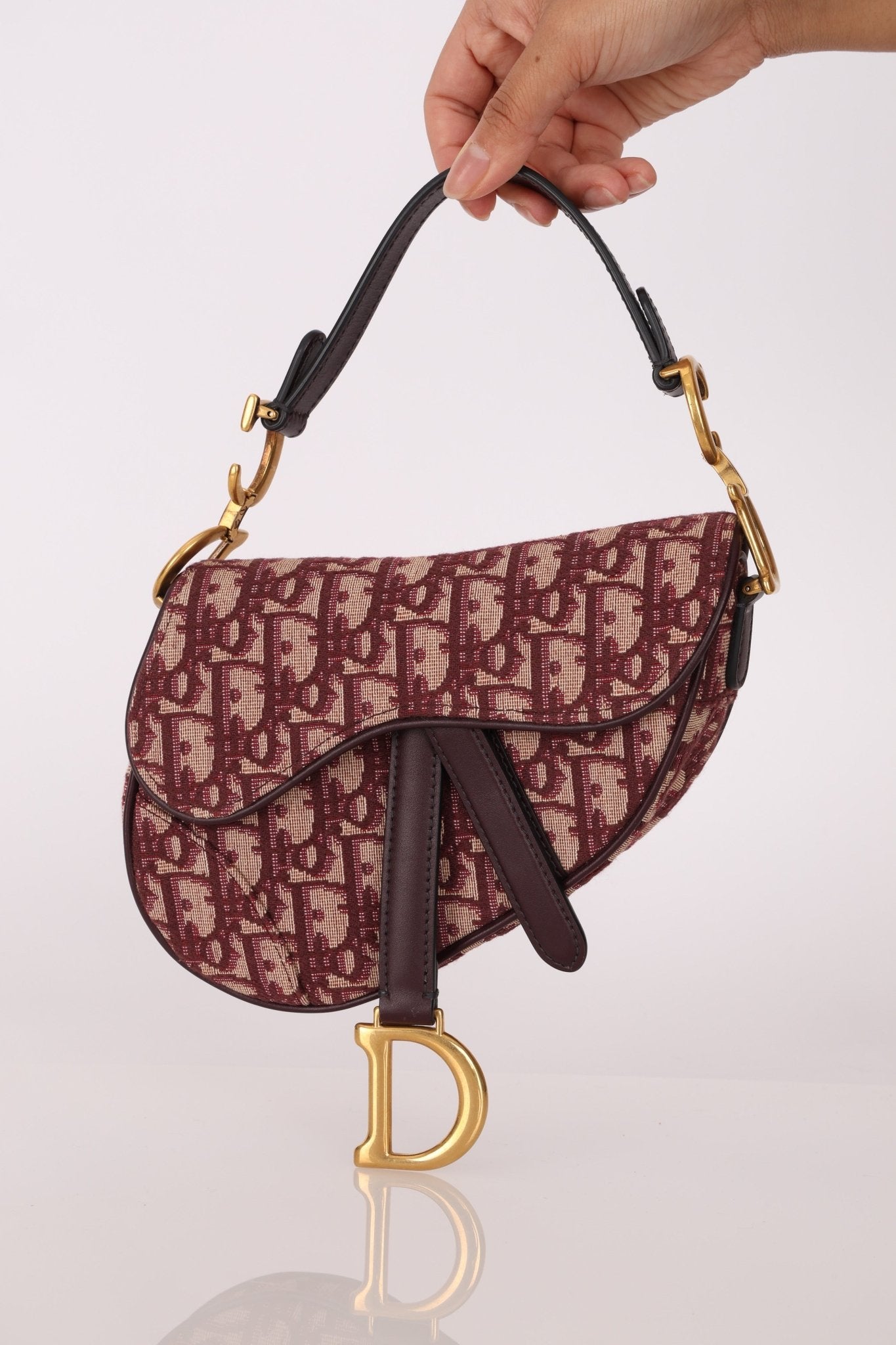 Dior Red Oblique Mini Saddle Bag - FashioNica