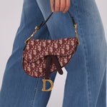 Dior Red Oblique Mini Saddle Bag - FashioNica
