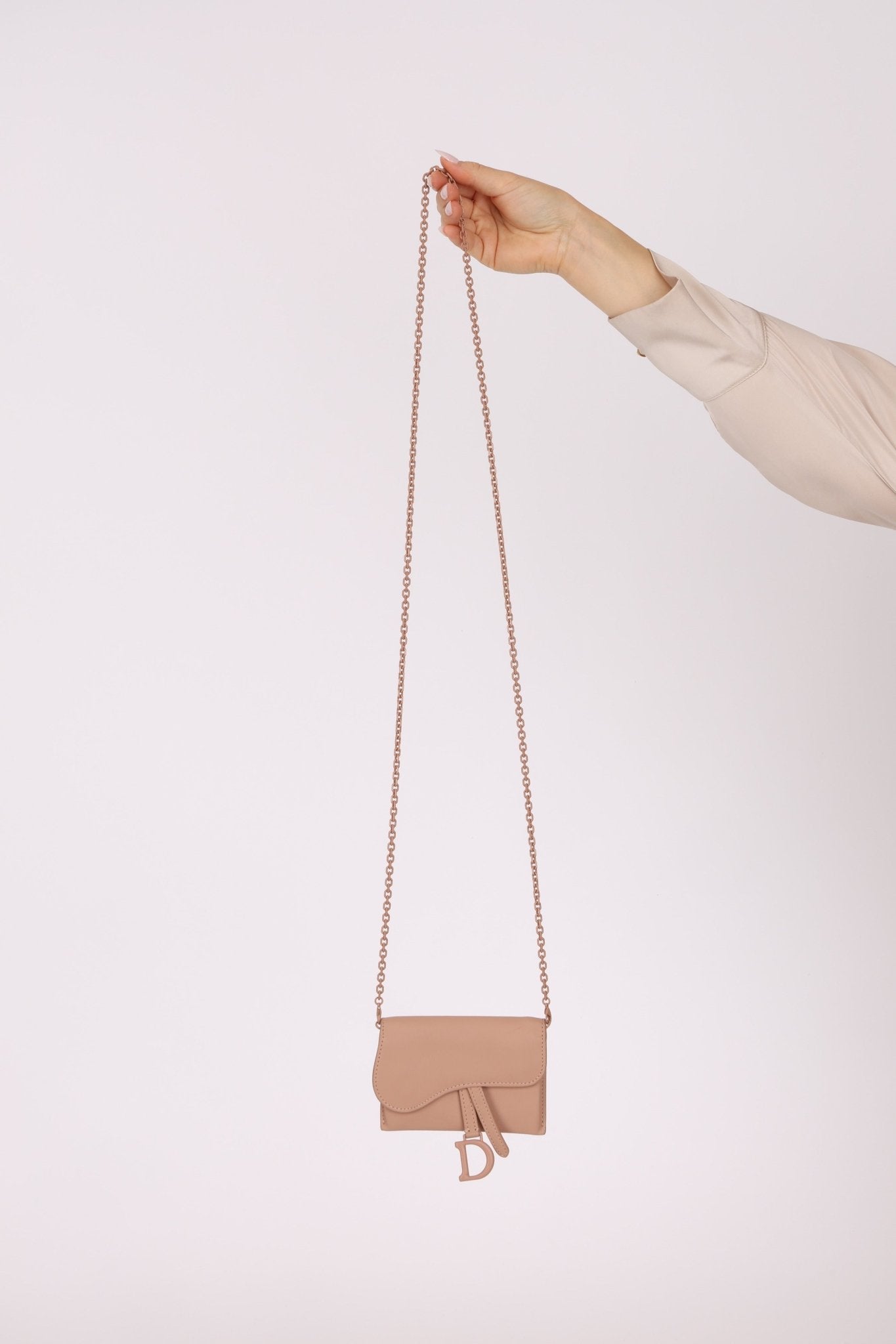 Dior Saddle Matte Cardholder on Chain - FashioNica