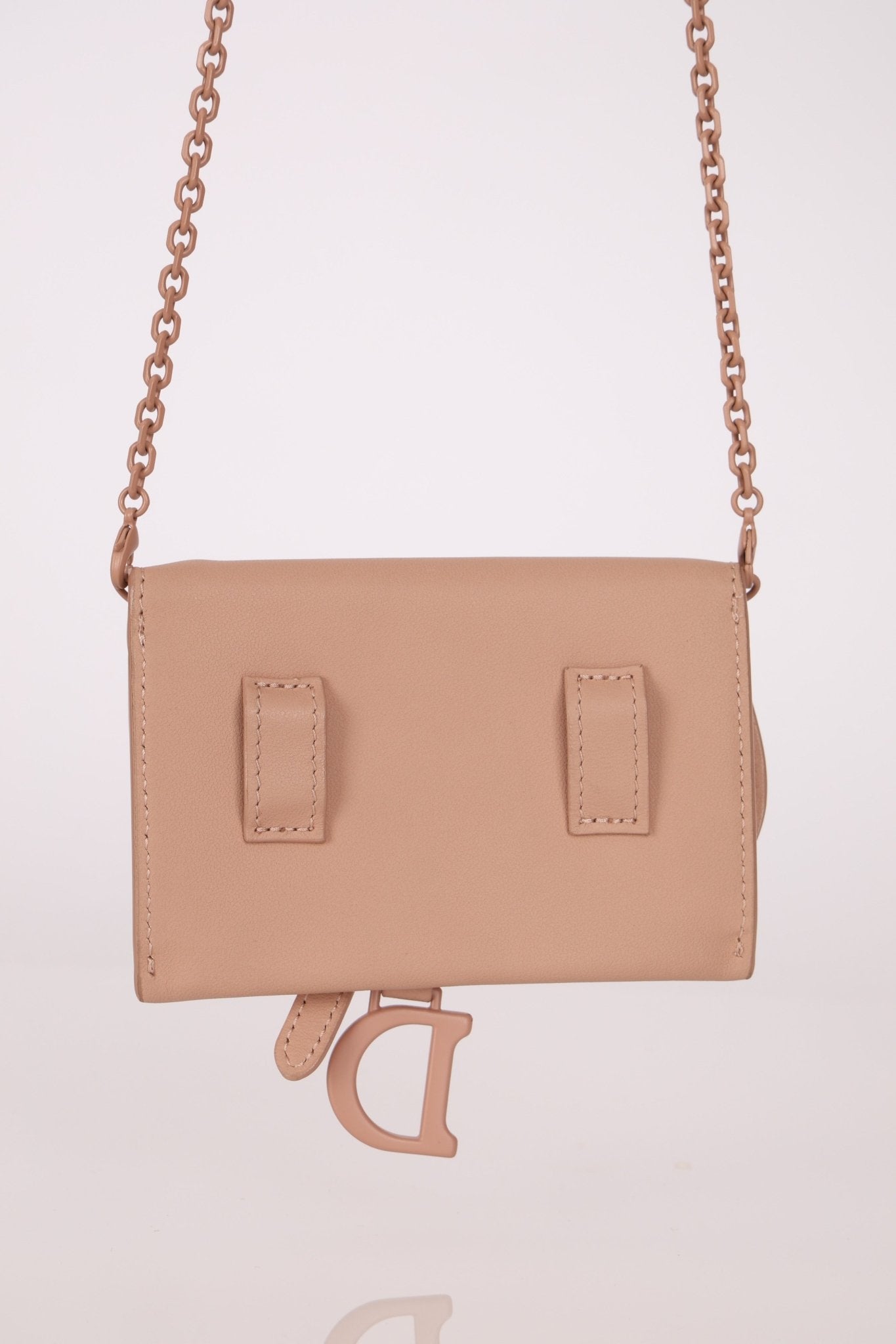 Dior Saddle Matte Cardholder on Chain - FashioNica