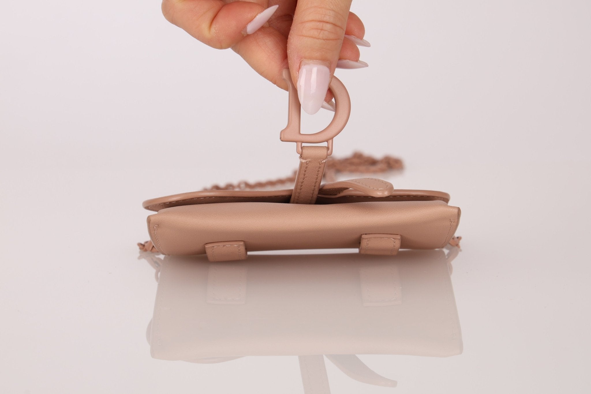 Dior Saddle Matte Cardholder on Chain - FashioNica