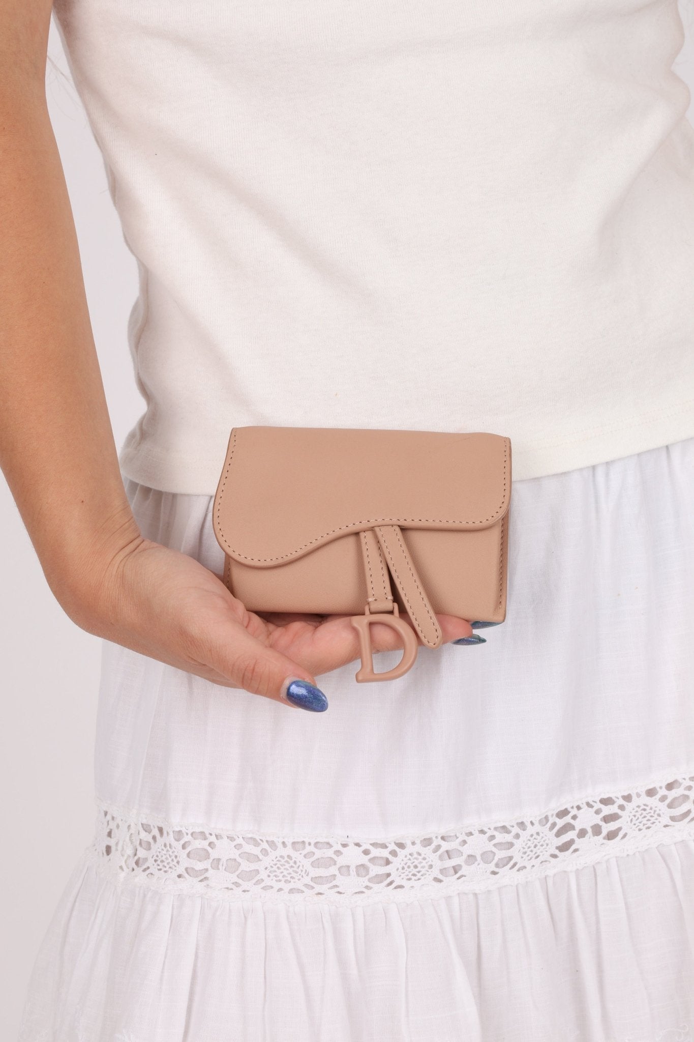 Dior Saddle Matte Cardholder on Chain - FashioNica