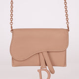 Dior Saddle Matte Cardholder on Chain - FashioNica