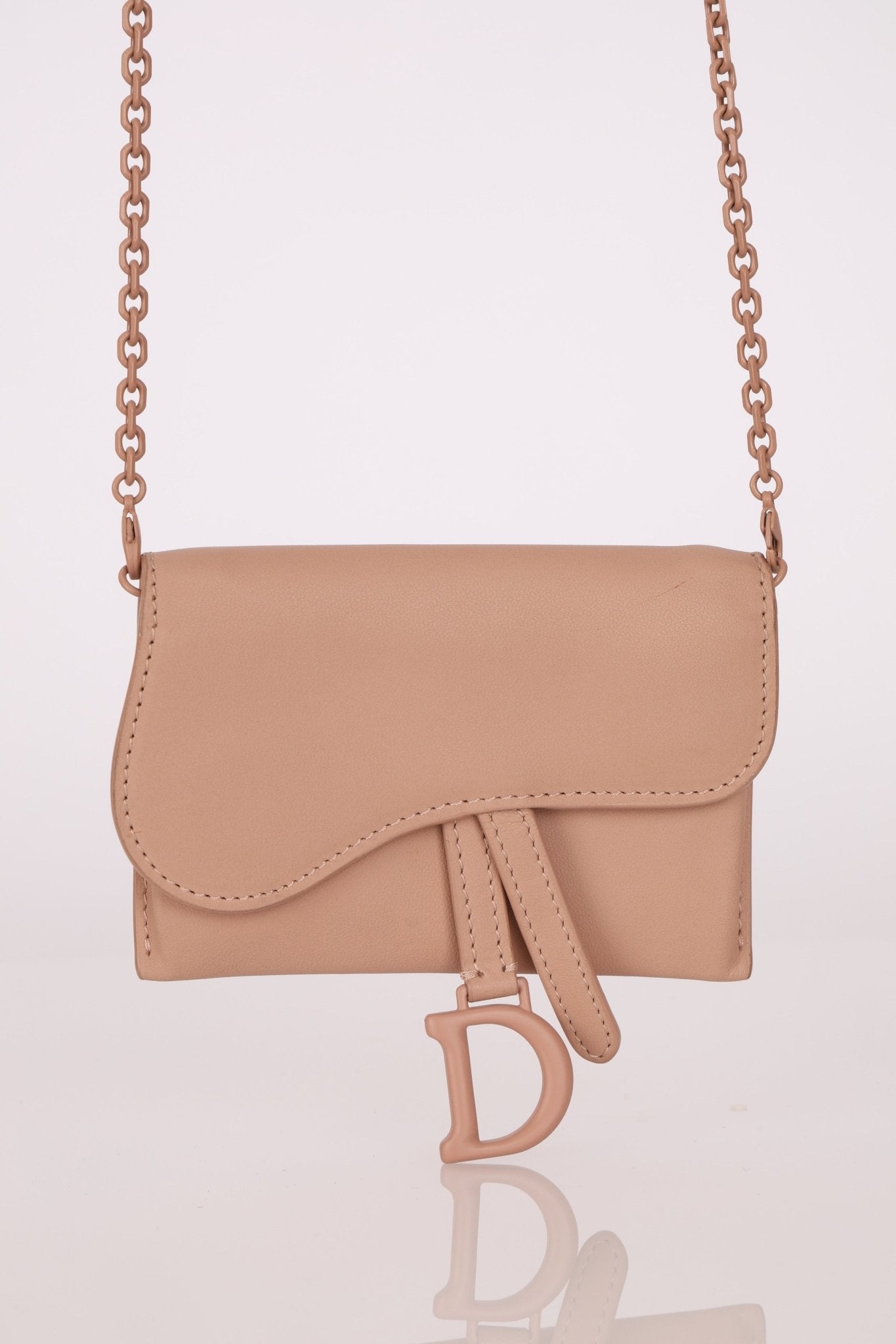 Dior Saddle Matte Cardholder on Chain - FashioNica