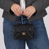 Discontinued Chanel 2004 Caviar Mini Square Flap Bag 24K GP - FashioNica