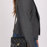 Discontinued Chanel 2004 Caviar Mini Square Flap Bag 24K GP - FashioNica