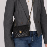 Discontinued Chanel 2004 Caviar Mini Square Flap Bag 24K GP - FashioNica