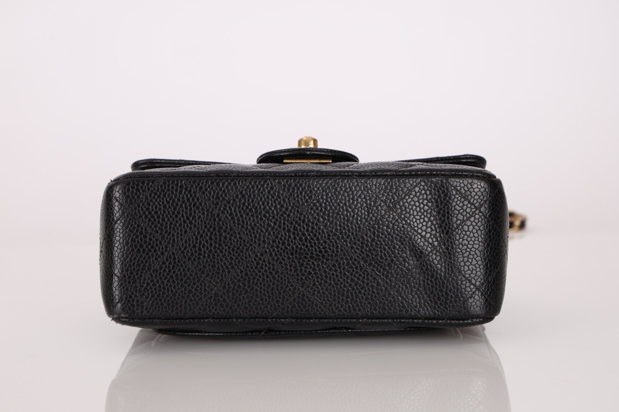 Discontinued Chanel 2004 Caviar Mini Square Flap Bag 24K GP - FashioNica