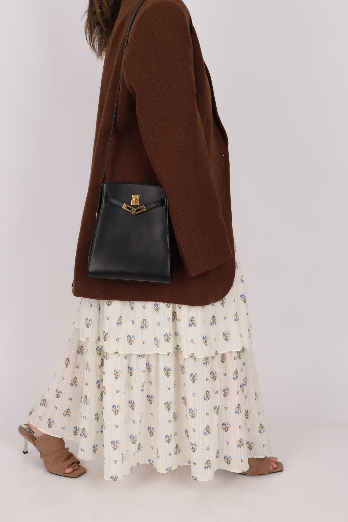 Discontinued Hermès 1988 Noir Box Kelly Sport 20 PM GHW - FashioNica