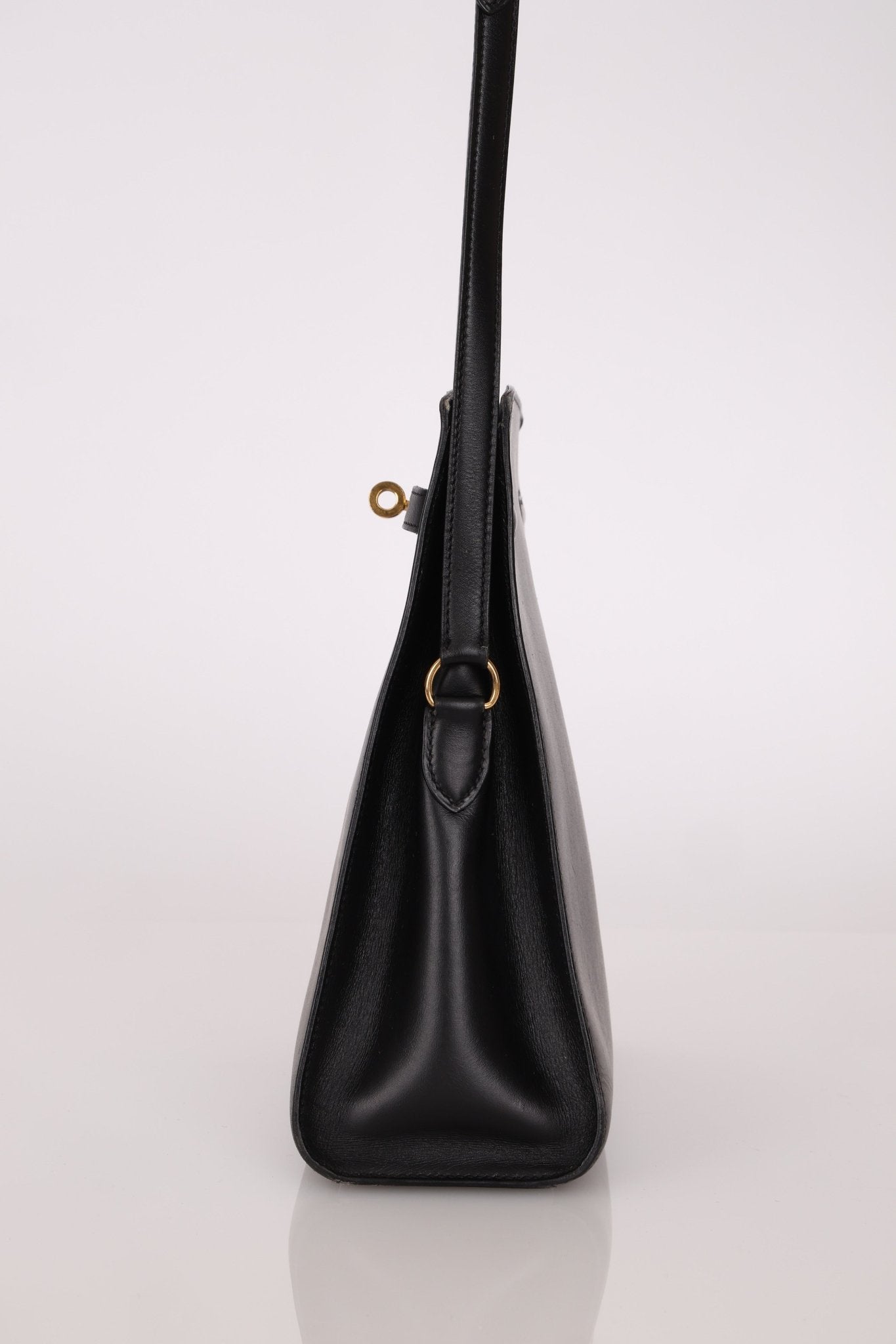 Discontinued Hermès 1988 Noir Box Kelly Sport 20 PM GHW - FashioNica