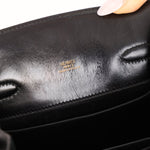 Discontinued Hermès 1988 Noir Box Kelly Sport 20 PM GHW - FashioNica