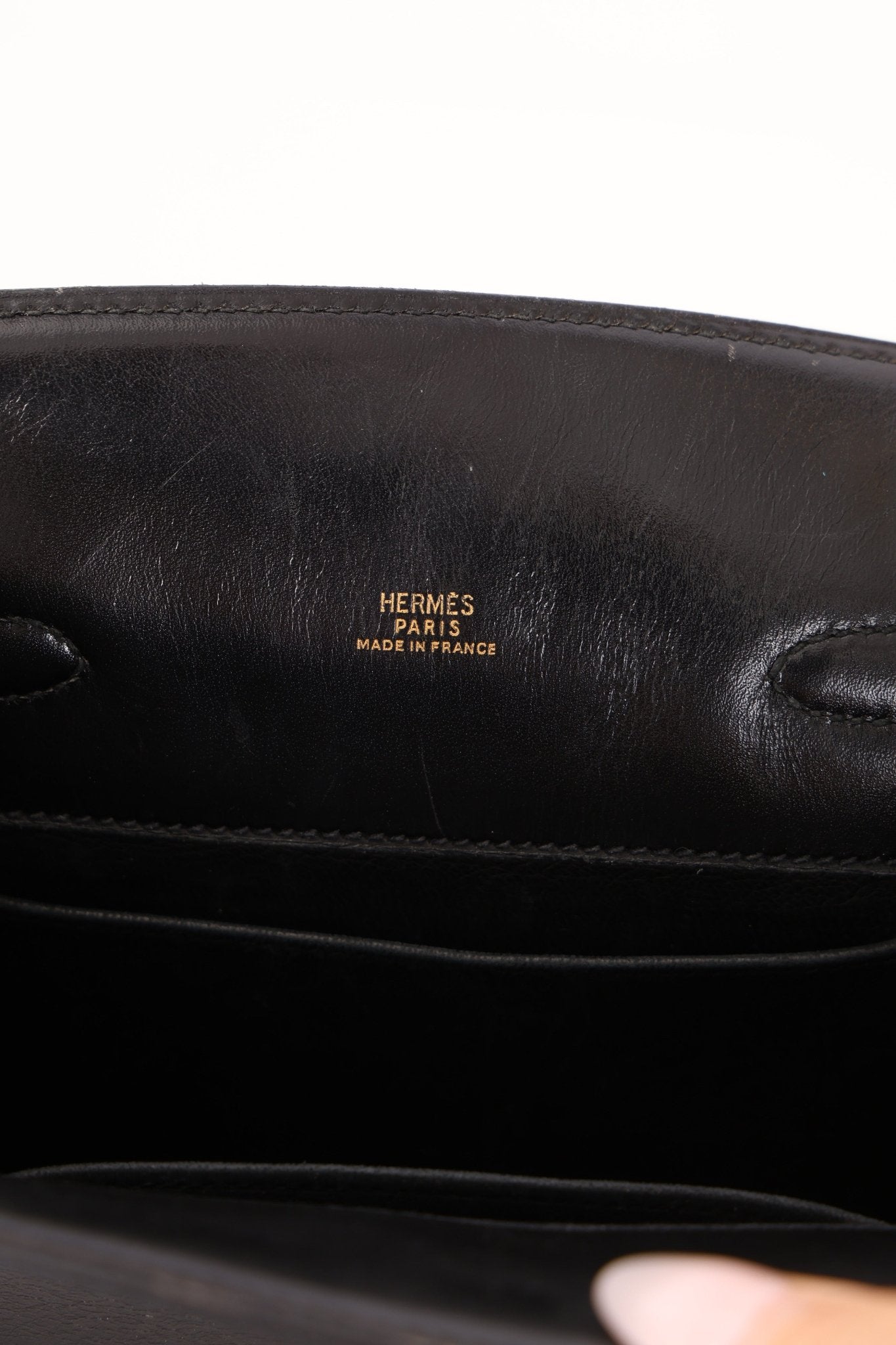 Discontinued Hermès 1988 Noir Box Kelly Sport 20 PM GHW - FashioNica