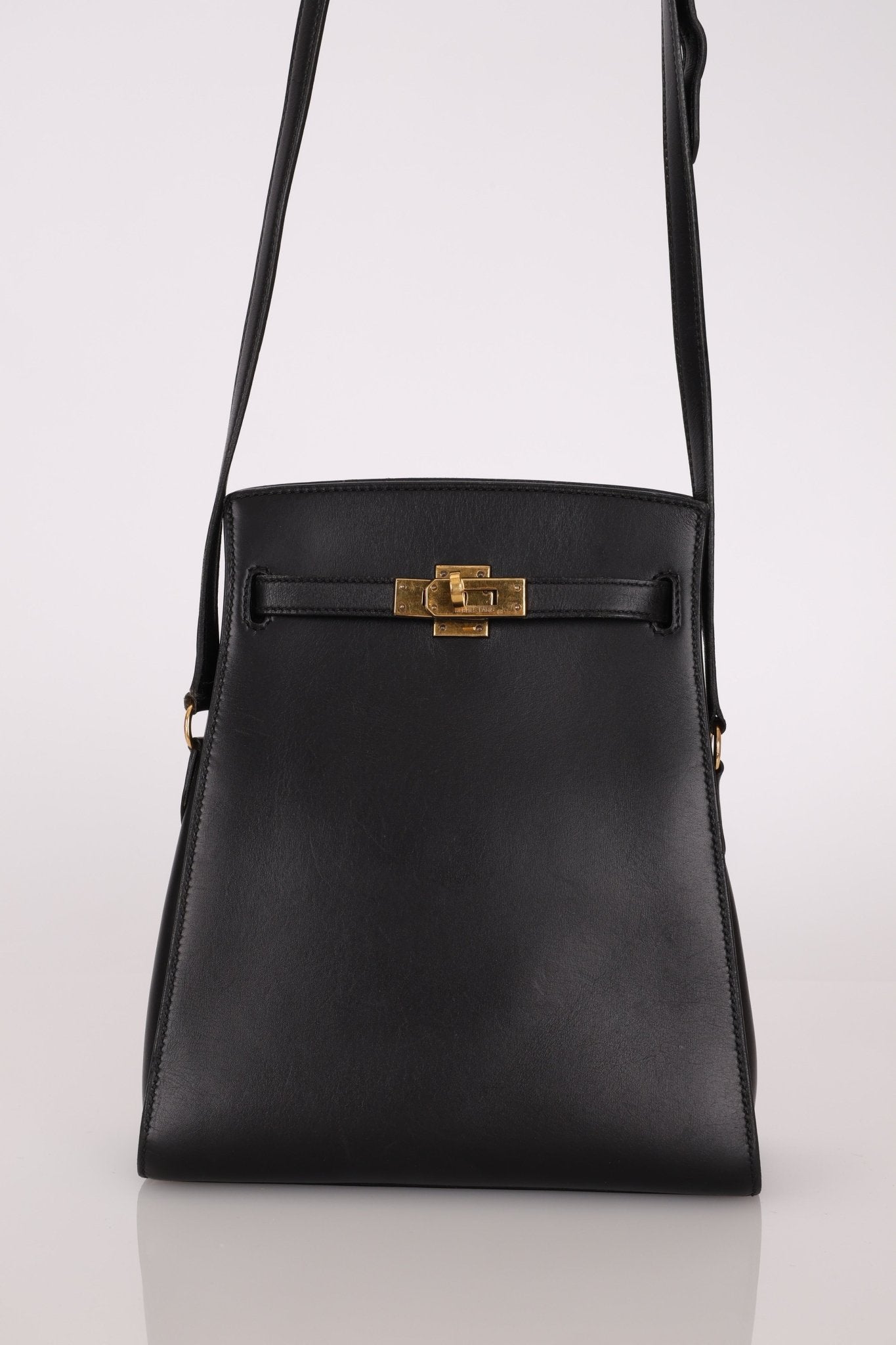 Discontinued Hermès 1988 Noir Box Kelly Sport 20 PM GHW - FashioNica