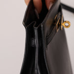 Discontinued Hermès 1988 Noir Box Kelly Sport 20 PM GHW - FashioNica