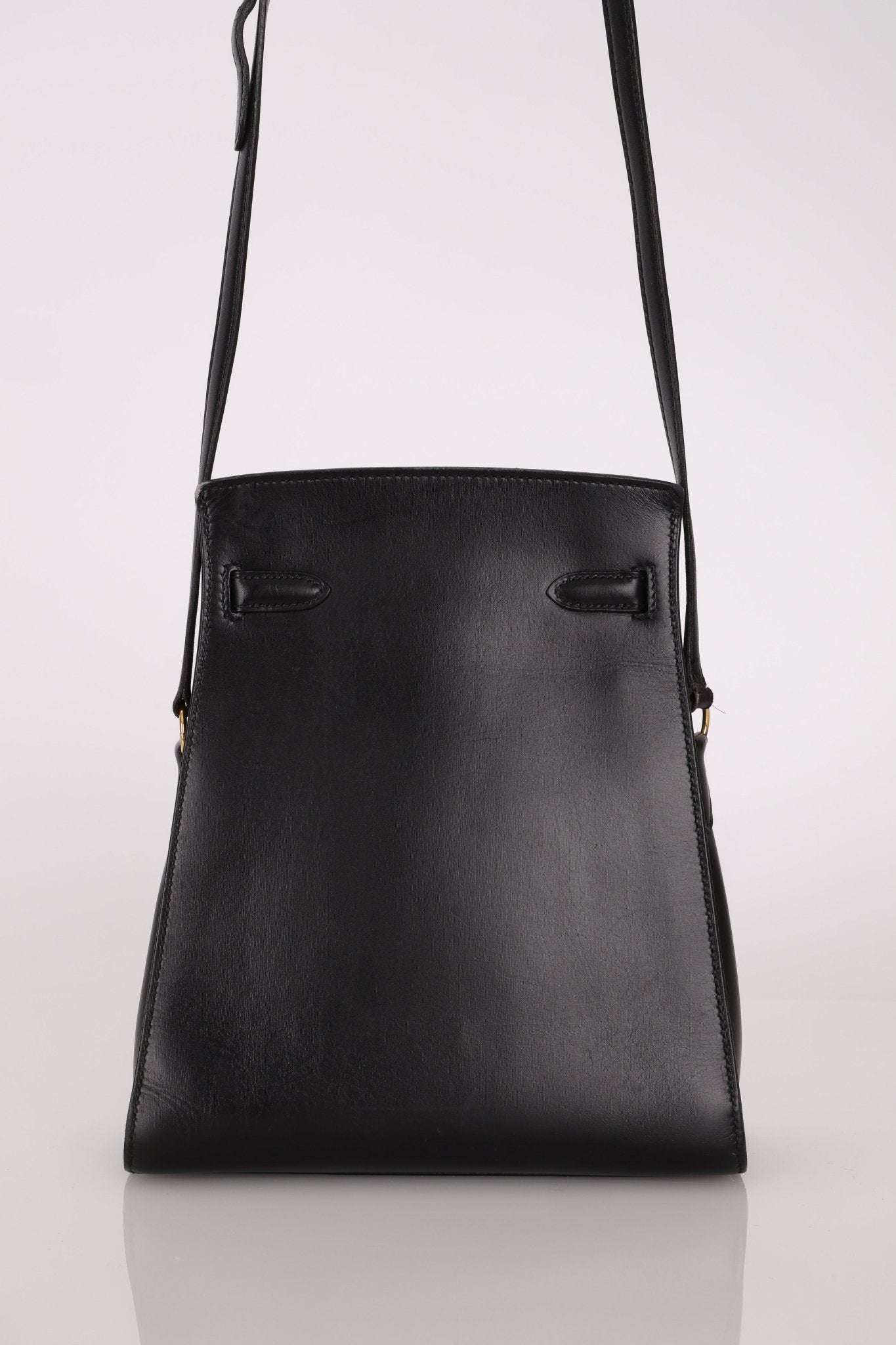 Discontinued Hermès 1988 Noir Box Kelly Sport 20 PM GHW - FashioNica