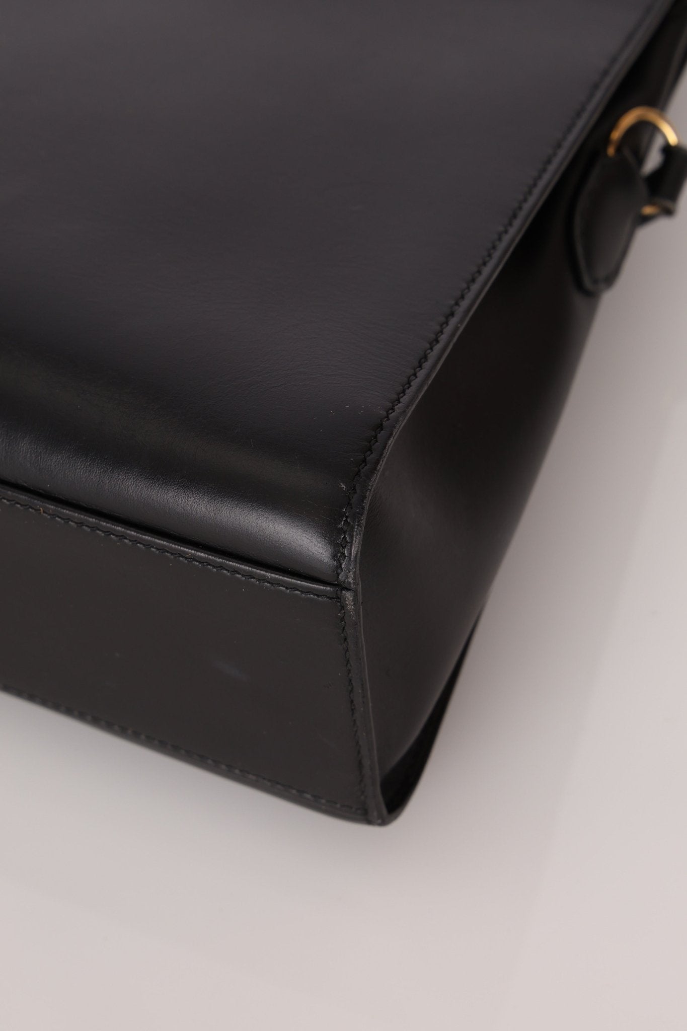 Discontinued Hermès 1988 Noir Box Kelly Sport 20 PM GHW - FashioNica