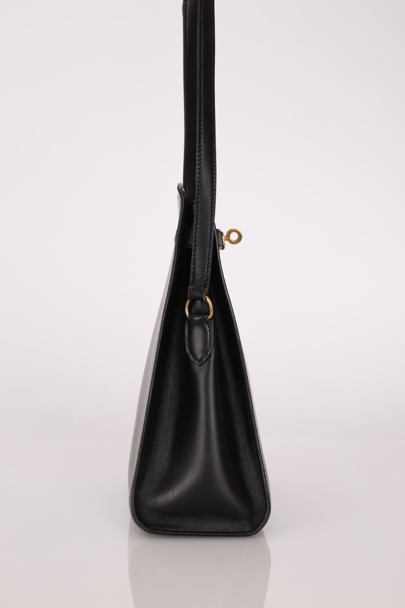 Discontinued Hermès 1988 Noir Box Kelly Sport 20 PM GHW - FashioNica