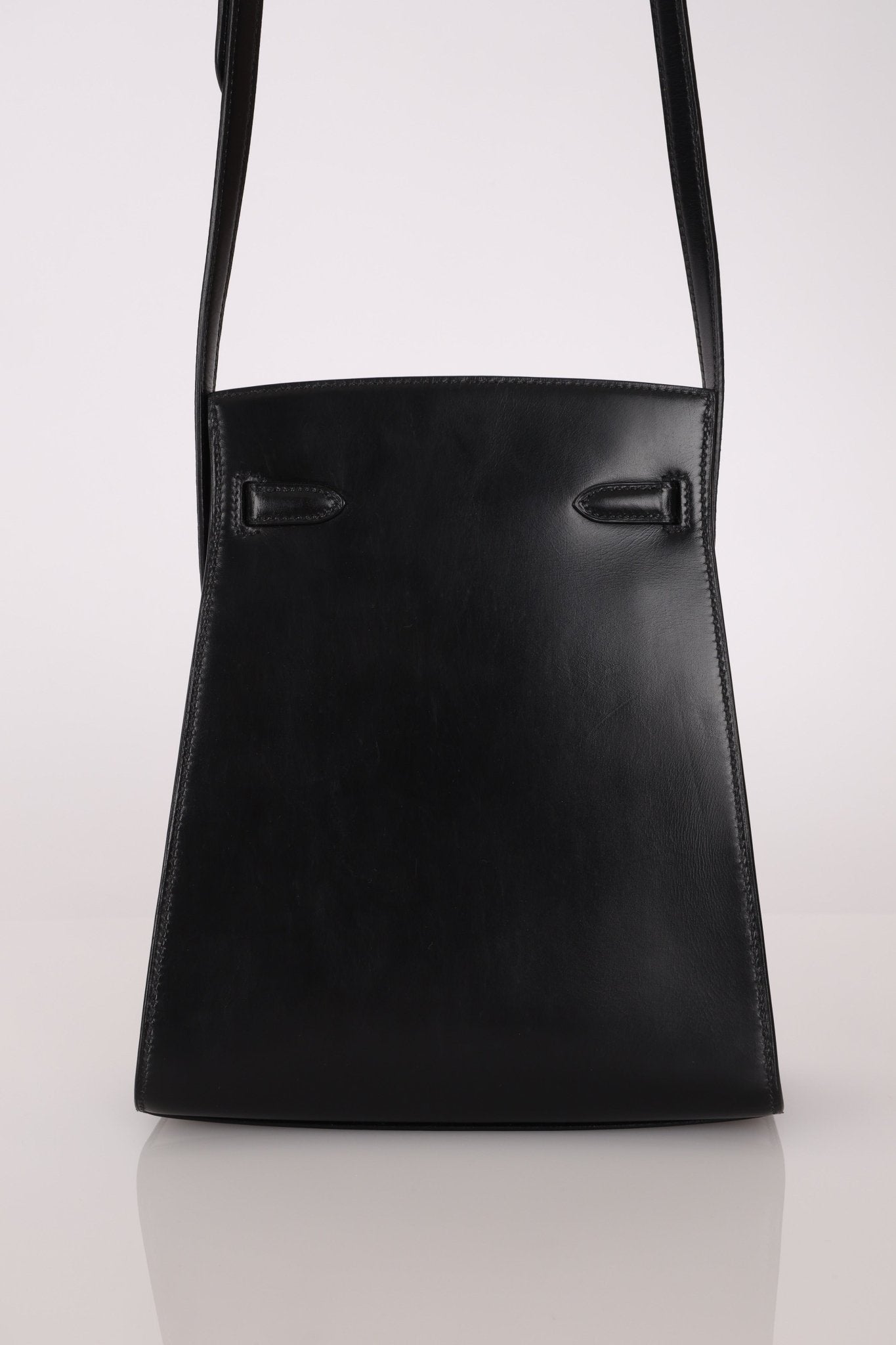 Discontinued Hermès 1990 Noir Box Kelly Sport 24 PM GHW - FashioNica