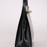 Discontinued Hermès 1990 Noir Box Kelly Sport 24 PM GHW - FashioNica