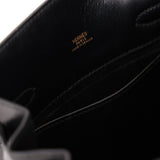 Discontinued Hermès 1990 Noir Box Kelly Sport 24 PM GHW - FashioNica