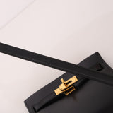 Discontinued Hermès 1990 Noir Box Kelly Sport 24 PM GHW - FashioNica