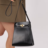 Discontinued Hermès 1990 Noir Box Kelly Sport 24 PM GHW - FashioNica