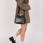 Discontinued Hermès 1990 Noir Box Kelly Sport 24 PM GHW - FashioNica