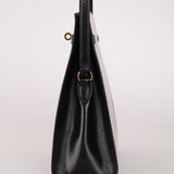 Discontinued Hermès 1990 Noir Box Kelly Sport 24 PM GHW - FashioNica