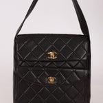 Extremely Rare Chanel 1996 Lambskin Double Turnlock Shoulder Bag - FashioNica