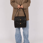 Extremely Rare Chanel 1996 Lambskin Double Turnlock Shoulder Bag - FashioNica