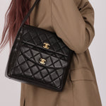 Extremely Rare Chanel 1996 Lambskin Double Turnlock Shoulder Bag - FashioNica