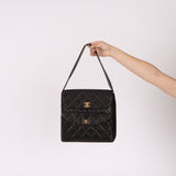 Extremely Rare Chanel 1996 Lambskin Double Turnlock Shoulder Bag - FashioNica