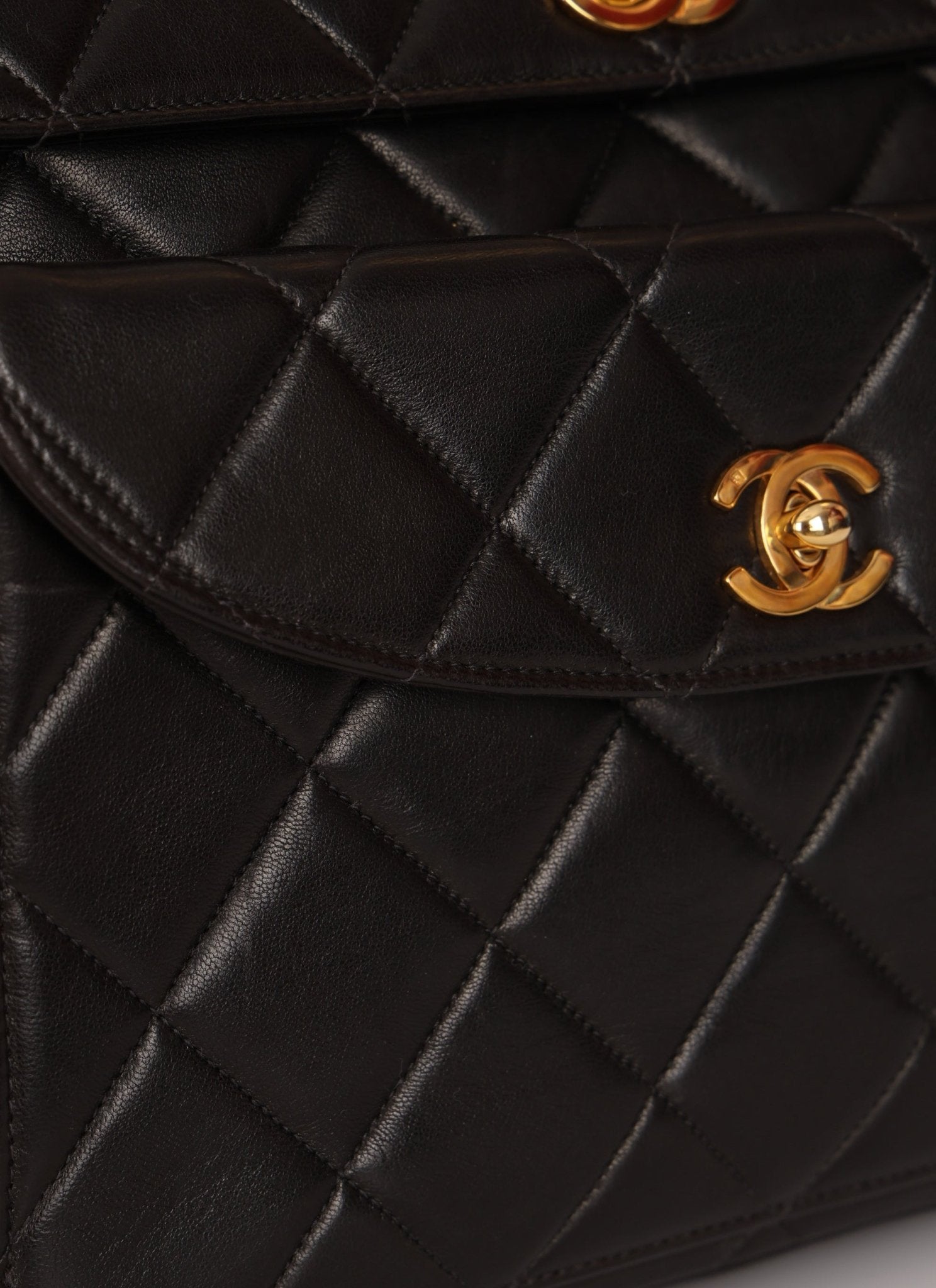 Extremely Rare Chanel 1996 Lambskin Double Turnlock Shoulder Bag - FashioNica