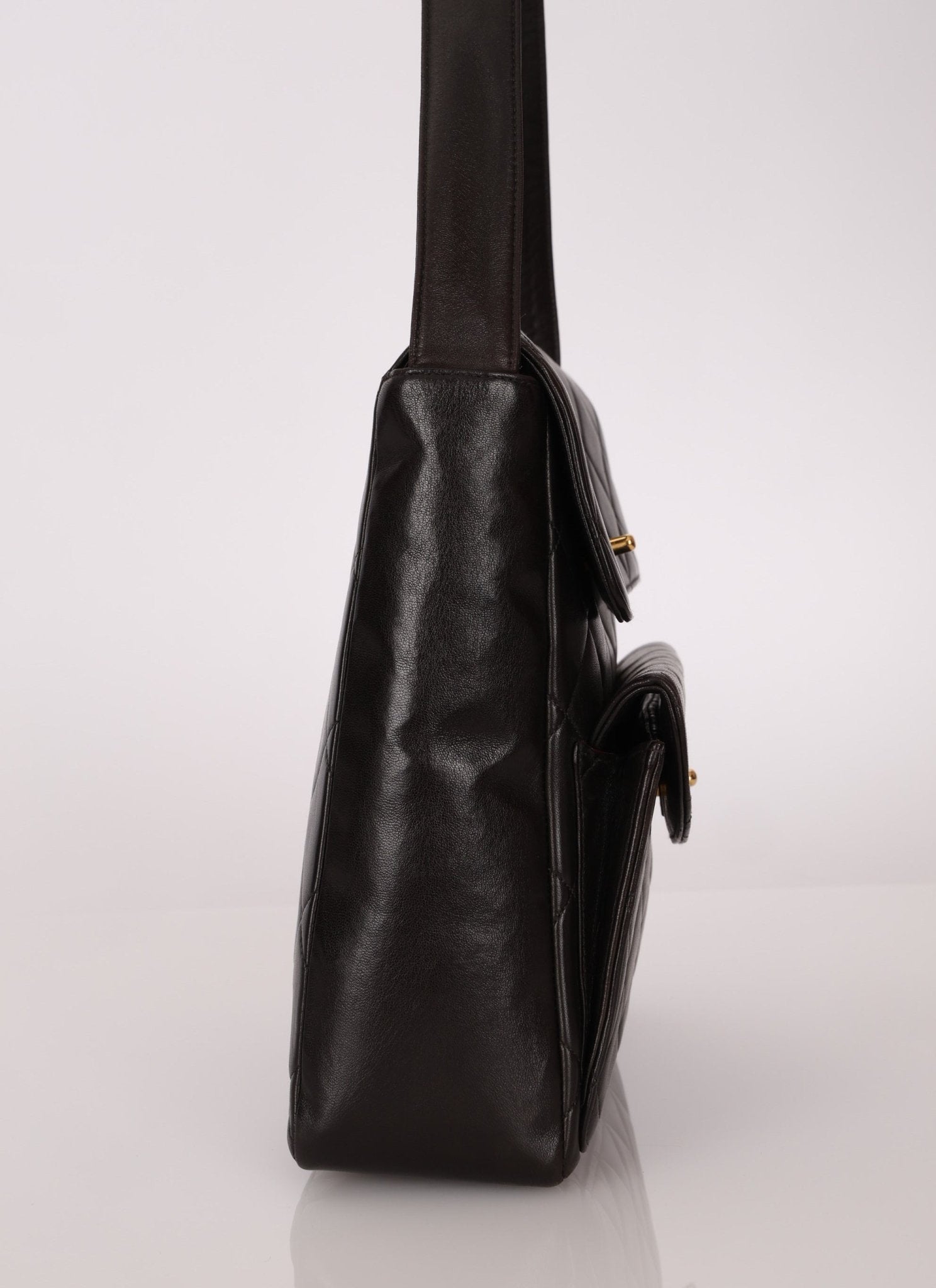 Extremely Rare Chanel 1996 Lambskin Double Turnlock Shoulder Bag - FashioNica