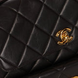 Extremely Rare Chanel 1996 Lambskin Double Turnlock Shoulder Bag - FashioNica