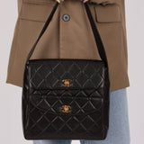 Extremely Rare Chanel 1996 Lambskin Double Turnlock Shoulder Bag - FashioNica