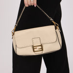 Fendi 1974 Cream Sellerissima Baguette GHW - FashioNica