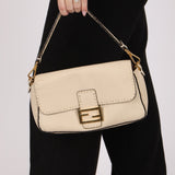 Fendi 1974 Cream Sellerissima Baguette GHW - FashioNica