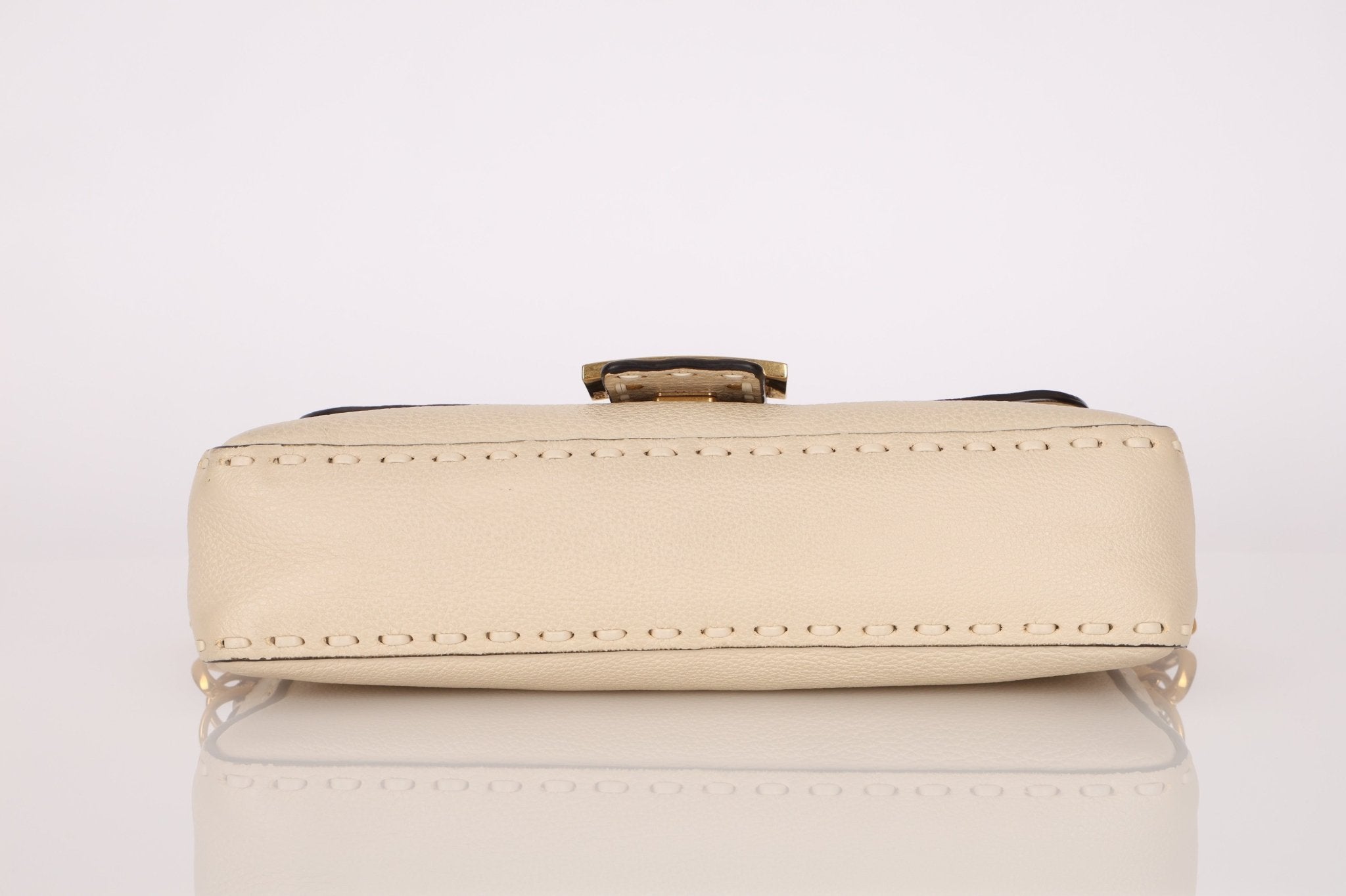 Fendi 1974 Cream Sellerissima Baguette GHW - FashioNica