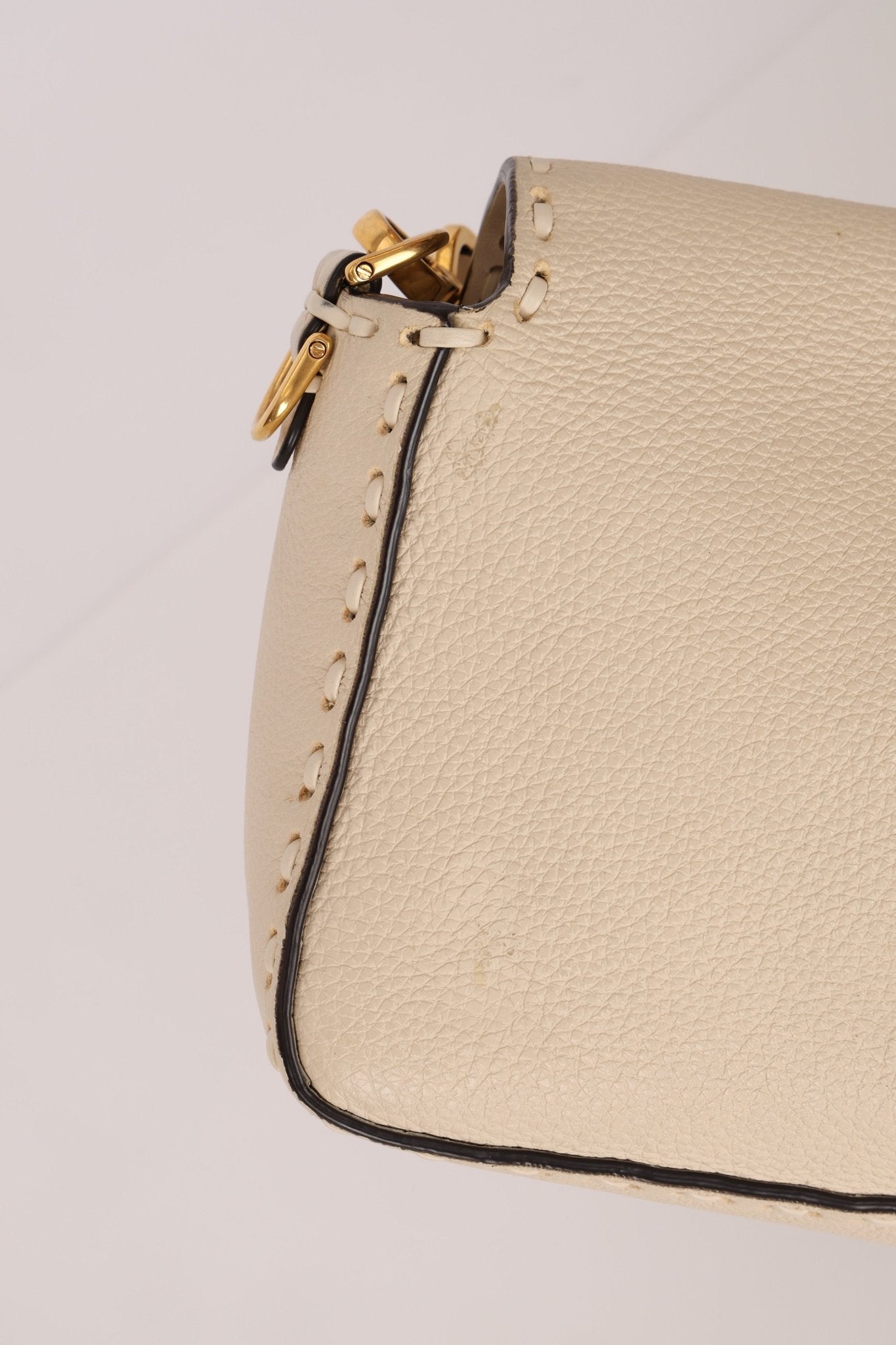 Fendi 1974 Cream Sellerissima Baguette GHW - FashioNica