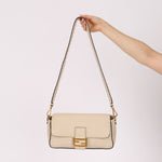 Fendi 1974 Cream Sellerissima Baguette GHW - FashioNica