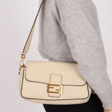 Fendi 1974 Cream Sellerissima Baguette GHW - FashioNica