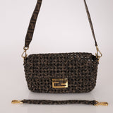 Fendi 2021 Interlace FF Zucca 1974 Medium Baguette - FashioNica