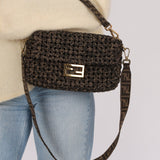 Fendi 2021 Interlace FF Zucca 1974 Medium Baguette - FashioNica