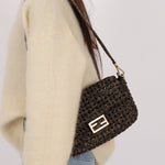 Fendi 2021 Interlace FF Zucca 1974 Medium Baguette - FashioNica