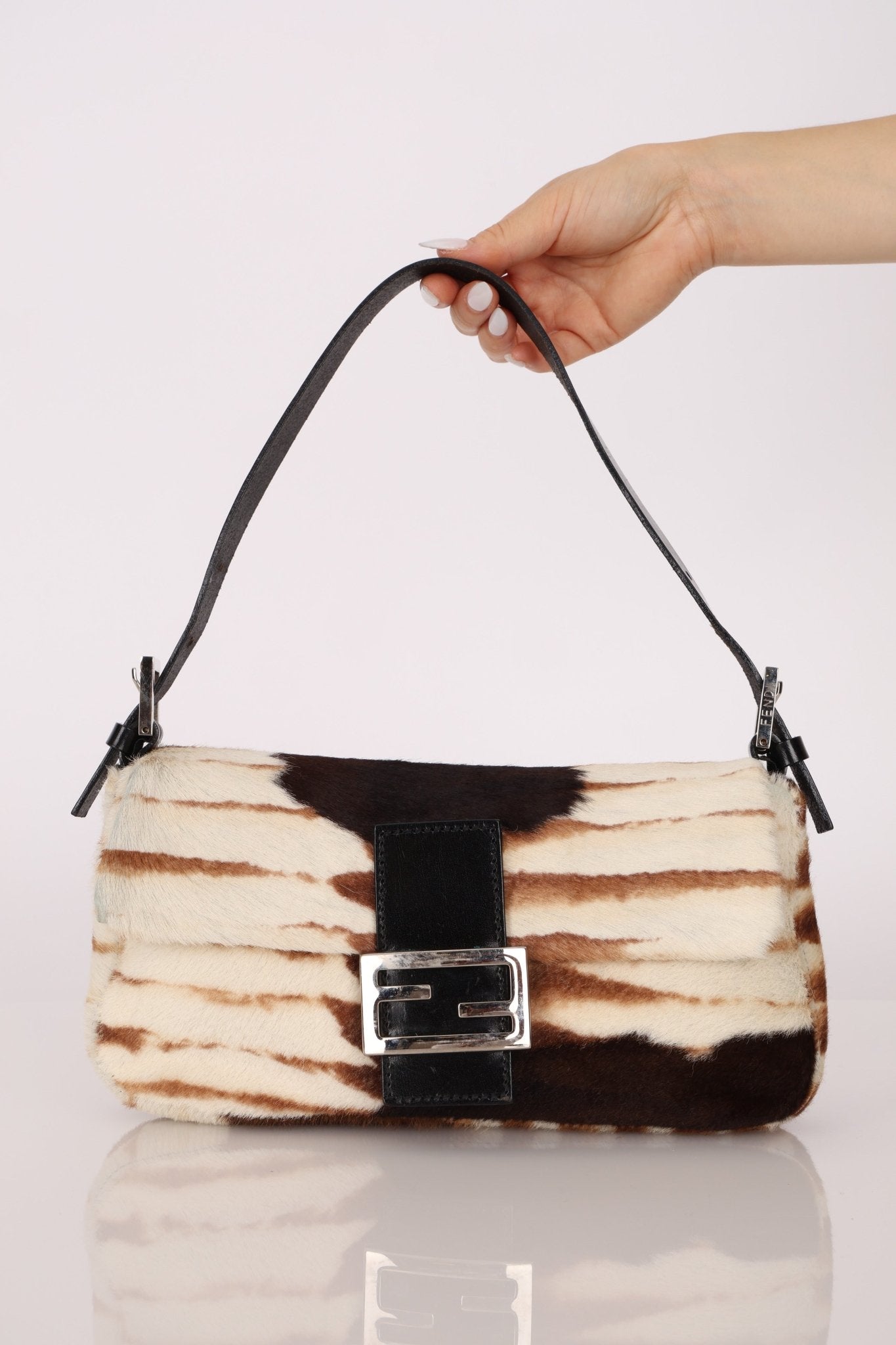 Fendi Animal Print Ponyhair Baguette - FashioNica