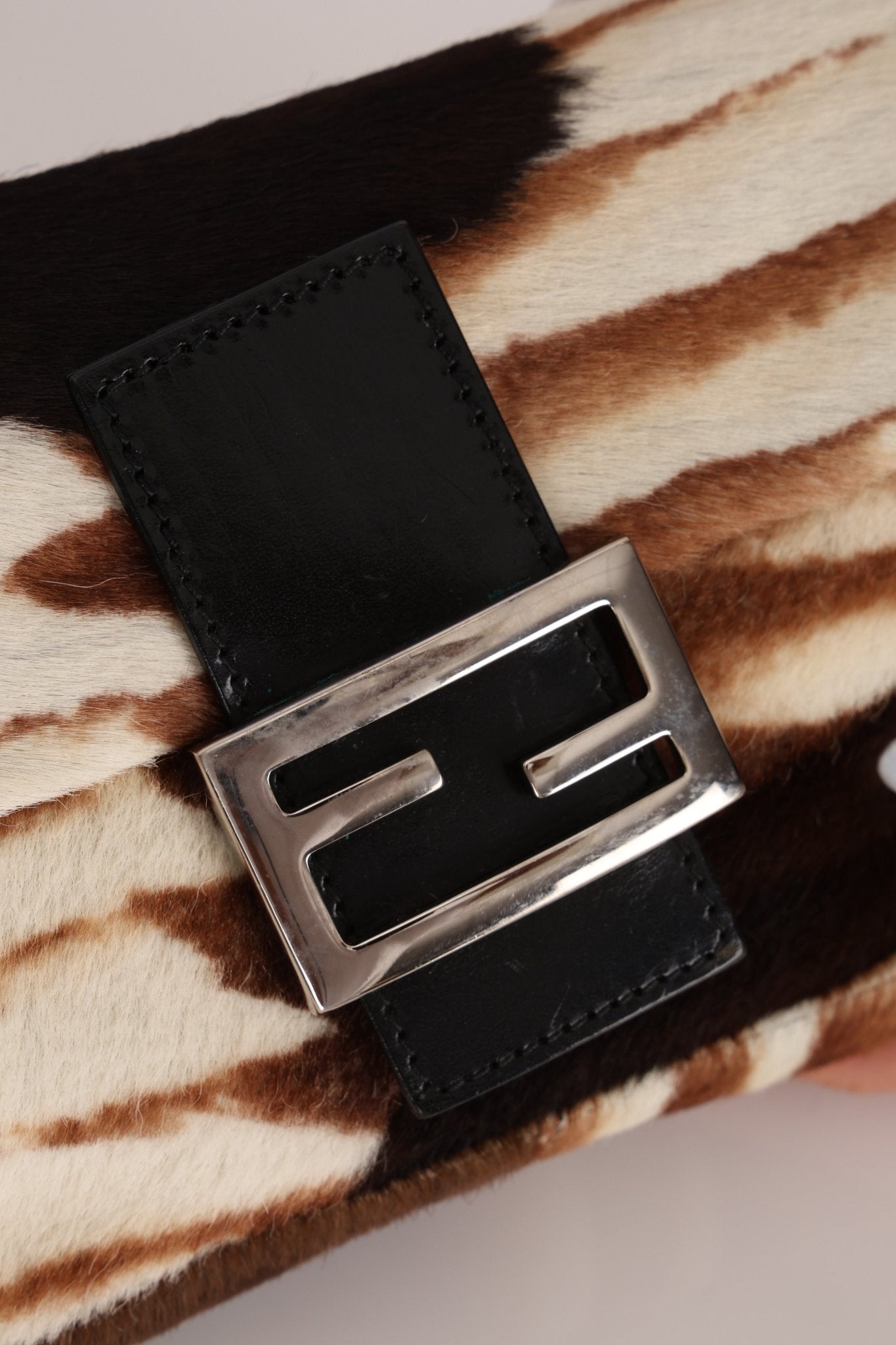 Fendi Animal Print Ponyhair Baguette - FashioNica