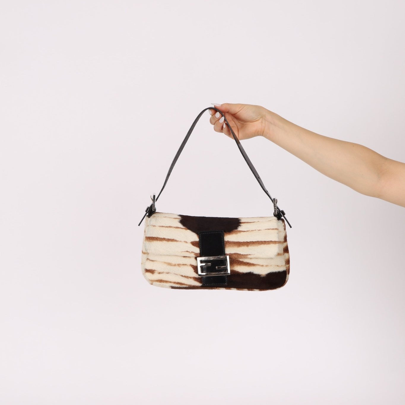 Fendi Animal Print Ponyhair Baguette - FashioNica